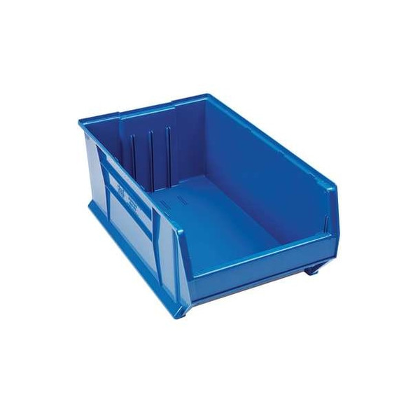 Storage Bin, Polypropylene/Polyethylene, Blue, 11 in H, 16 1/2 in W, 29 7/8 in L