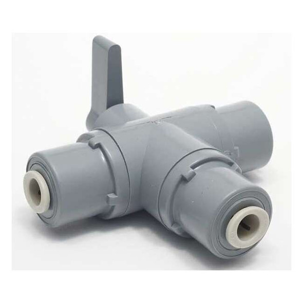 Manufacturer Varies 3/8" Push PVC Ball Valve 3-Way, Seat Material: Viton 6907690