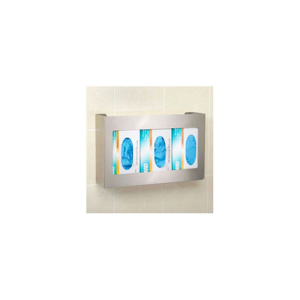 Global Industrial Triple Stainless Steel Glove Box Holder 16""W x 3-3/4""D x 10"