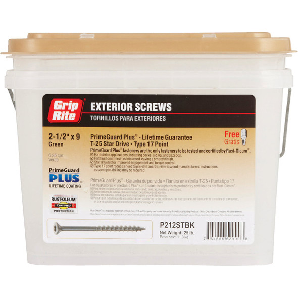 Do it Best PrimeGuard Plus #9 x 2-1/2 In. Star Drive Green Deck Screw (25 Lb.)