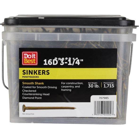 Do it Best 3-1/4 In. x 9 ga x 16d Coated Sinker Framing Nails (1920 Ct., 30 Lb.)