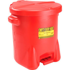 Eagle 14 Gallon Poly Waste Can W/ Foot Lever Red - 937FL