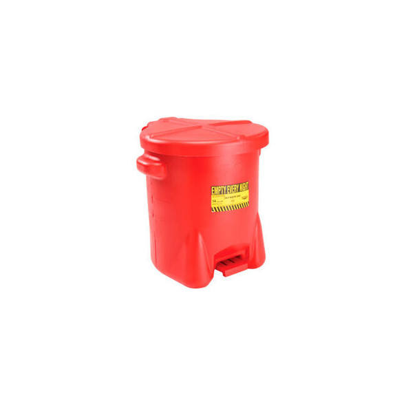 Eagle 14 Gallon Poly Waste Can W/ Foot Lever Red - 937FL