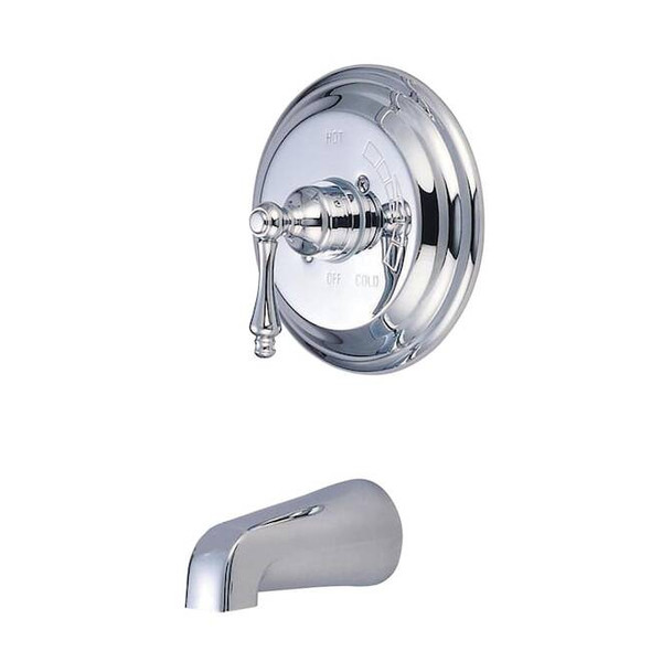 Tub and Shower Faucet, Standard, 2, Wall Mount, Polished Chrome