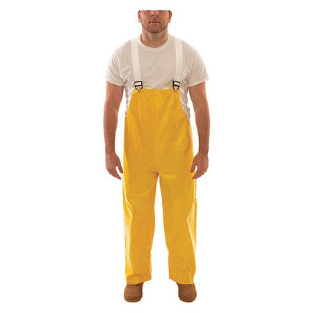 Tingley Rain Bib Overall, PVC, 29 in Inseam, 18 mil Thickness, Yellow O32007
