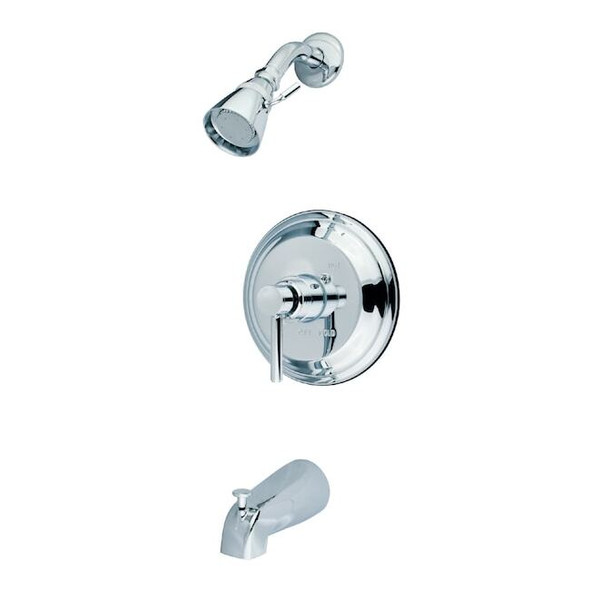 Tub and Shower Faucet, Standard, 3, Wall Mount, Polished Chrome
