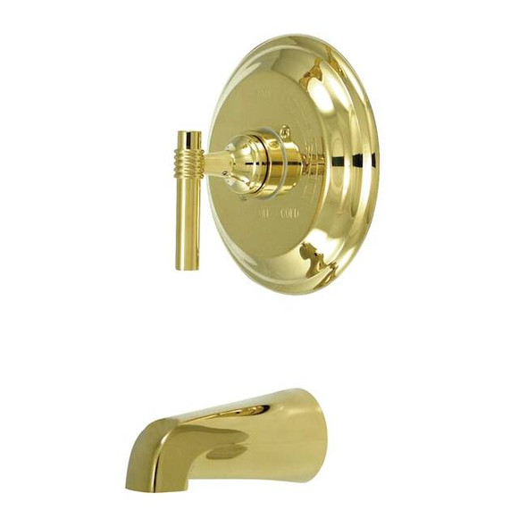 Tub and Shower Faucet, Standard, 2, Wall Mount, Polished Brass