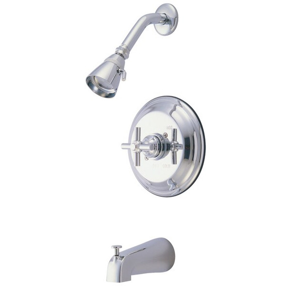 Kingston Brass Tub and Shower Faucet Polished Chrome, Wall Mount KB2631EXT