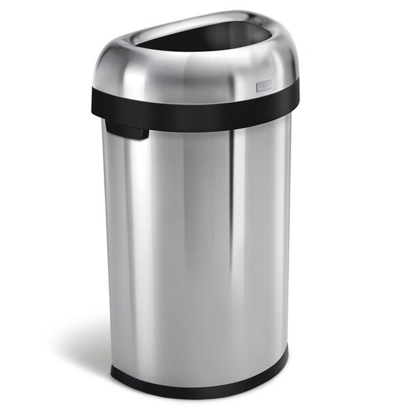 Simplehuman Trash Can, Silver, 16 gal, SS CW1468