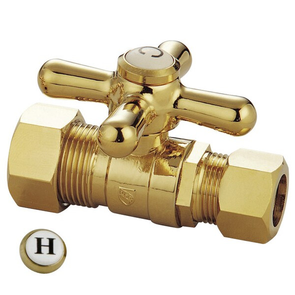 Vintage CC44452X 5/8" OD Comp X 1/2" OD Comp Straight Shut-Off Valve CC44452X