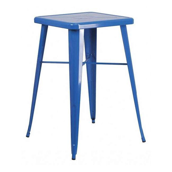 Flash Furniture Square 27.75" L, 27.75" W, 40" H, Metal Top, Blue CH-31330-BL-GG