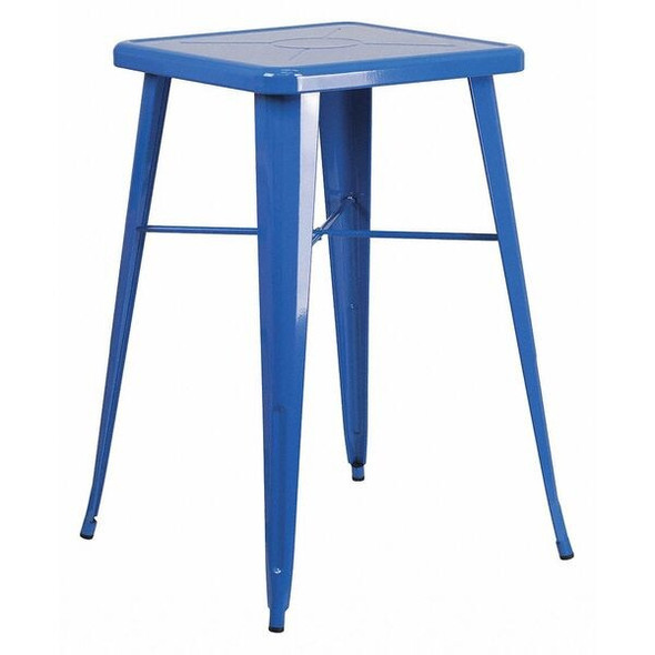 Flash Furniture Blue Metal Bar Table,23.75SQ CH-31330-BL-GG Flash Furniture Blue Metal Bar Table,23.75SQ CH-31330-BL-GG