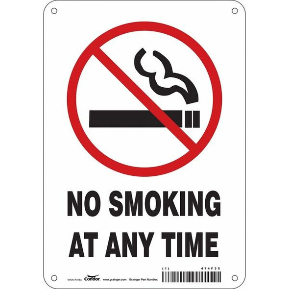 Safety Sign, 10" H, 7 in W, Polyethylene, Horizontal Rectangle, English, 474F35