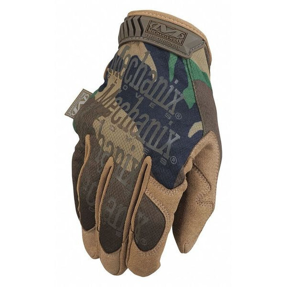 Tactical Glove, Synthetic Leather Palm, 11" Length, Hook-and-Loop Cuff, Full Finger, Tricot Lining
