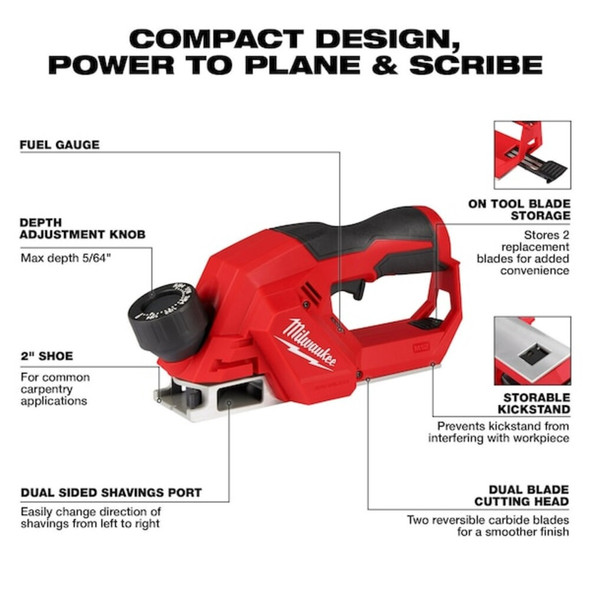 Milwaukee Tool M12 Brushless 2" Planer 2524-20