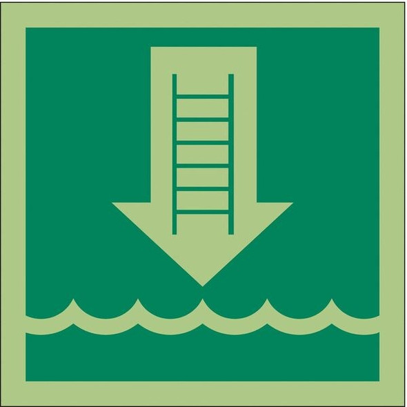 (EMBARKATION LADDER SYMBOL), 6 in W x 6 in H, Square, Vinyl, 486F72