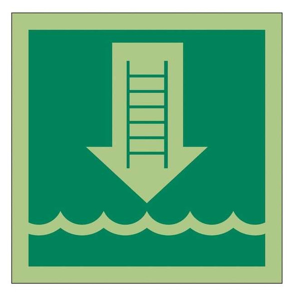 (EMBARKATION LADDER SYMBOL), 6 in W x 6 in H, Square, Vinyl, 486F72