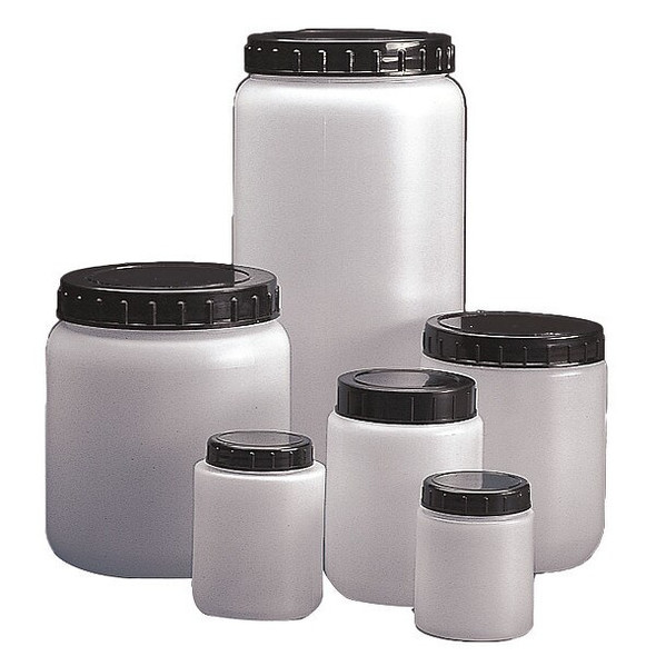 Dynalon HDPE CYLNDRCL JAR W/CAP 250ML,PK10 226415-0250