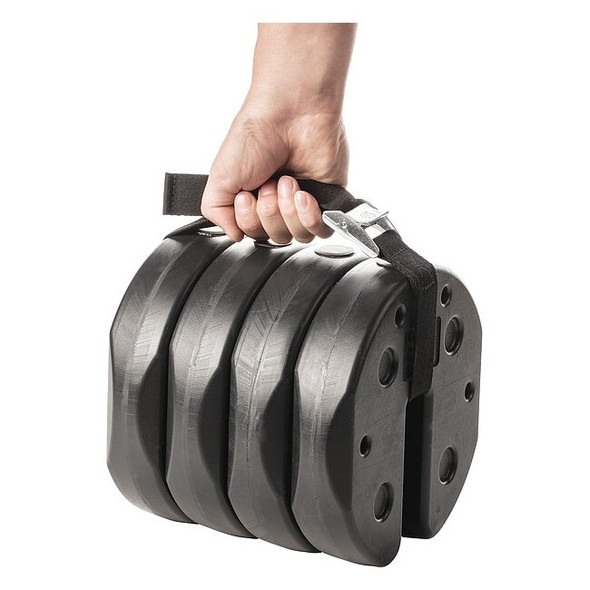 Tailgate Canopy Weights W/ Carry Strap, (4) 10 lb Weights, Plastic/Cement, Black