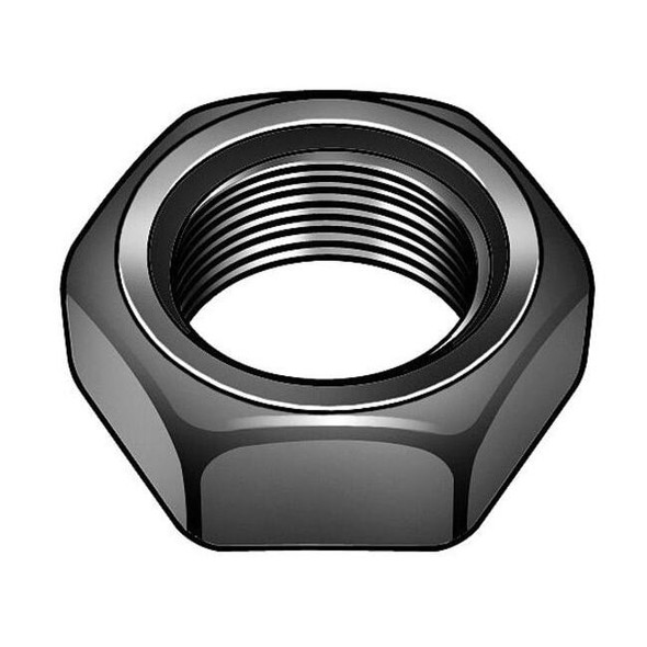 Jam Nut, 1-3/4"-12, Carbon Steel, Not Graded, Black Oxide, 1 in Ht