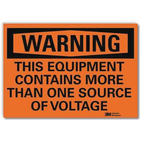 Lyle Warning Sign,Source of Voltage,10 in. W U6-1245-RD_10X7