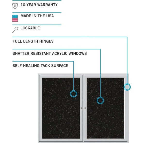 Ghent Enclosed Bulletin Board,Tack,Blk PA12418TR-BK Ghent Enclosed Bulletin Board,Tack,Blk PA12418TR-BK