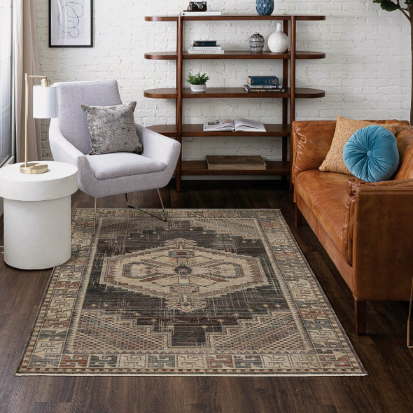 Mohawk Home Marash Medallion Mocha 23 In. x 96 In. Runner