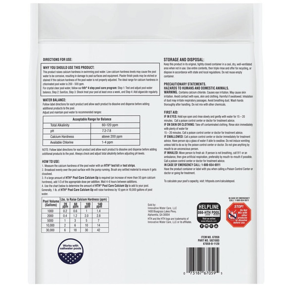 HTH Pool Care Hardness Up 4 Lb. Calcium Hardness Increaser 67059 805980