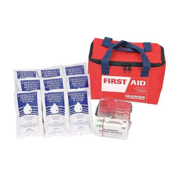First Aid Only Personal Survival Kit,16 Piece,Red 54595