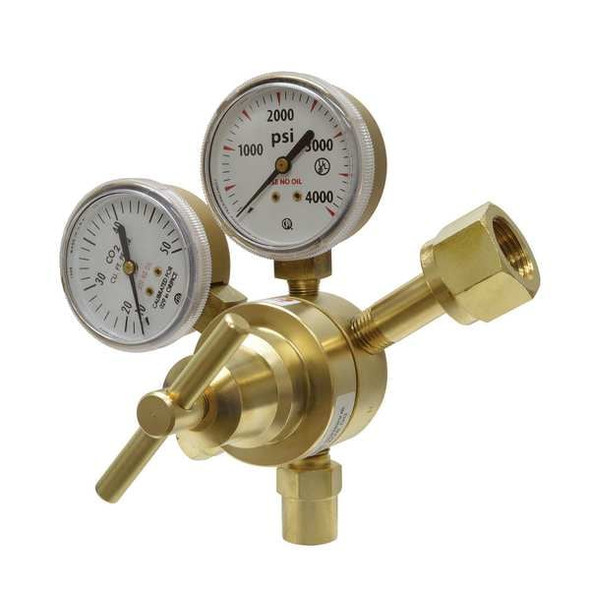 Uniweld Flow Gauge Regulator, Carbon Dioxide, Single Stage, 0.965"-14 Inlet, 5/8"-18 Outlet MRFG13