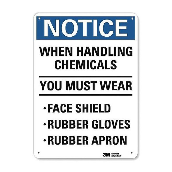 Notice Sign, 14 in Height, 10 in Width, Aluminum, Vertical Rectangle, English