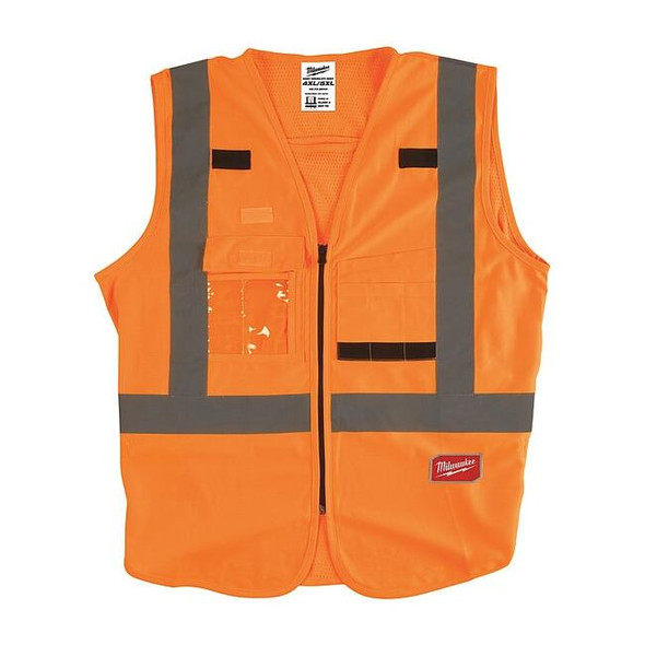 Milwaukee Tool Class 2 High Visibility Orange Safety Vest - 4XL/5XL 48-73-5034