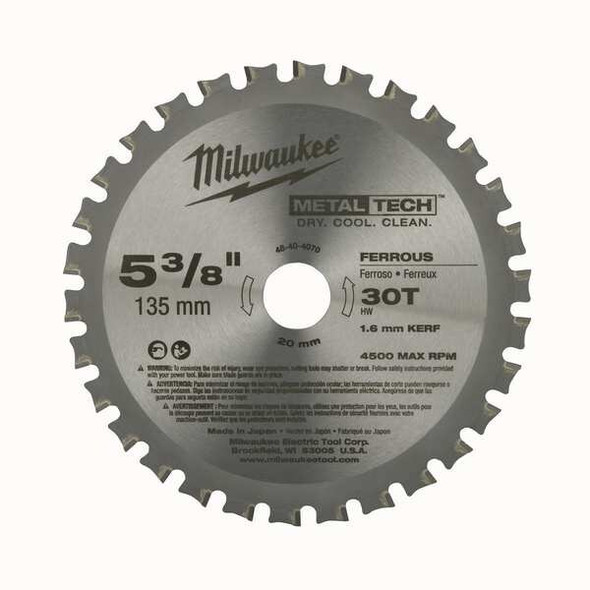 5 3/8 in Metal & Stainless Cutting Circular Saw Blade (25/32 in Arbor)