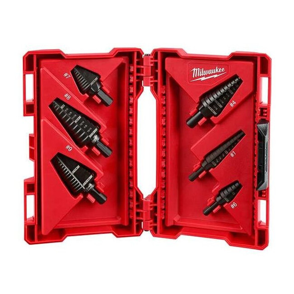 Step Drill Bit Set, High Speed Steel, Black Oxide, 6-Piece