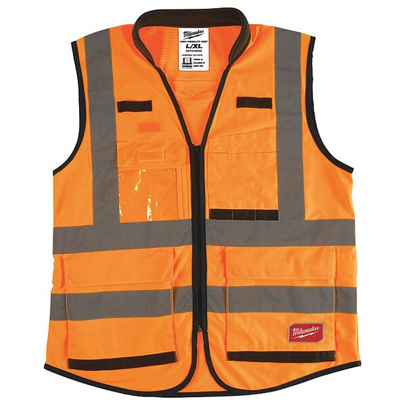 Class 2 High Visibility Orange Performance Safety Vest - 2XL/3XL