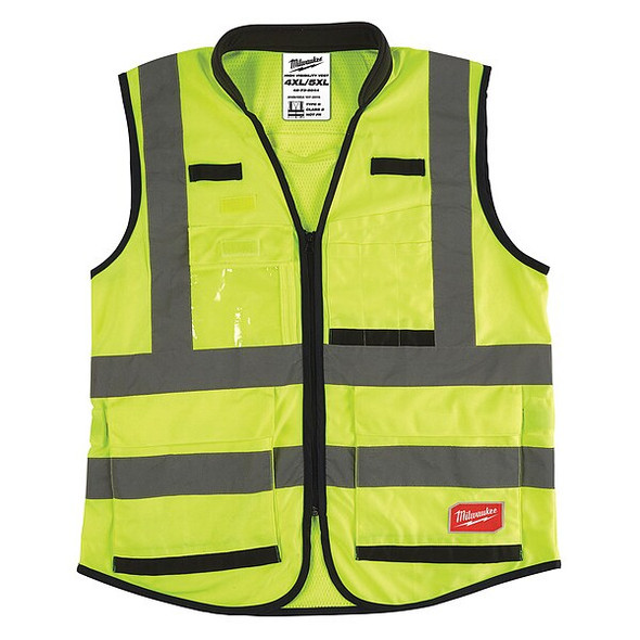 Class 2 High Visibility Yellow Performance Safety Vest - 4X-Large/5X-Large