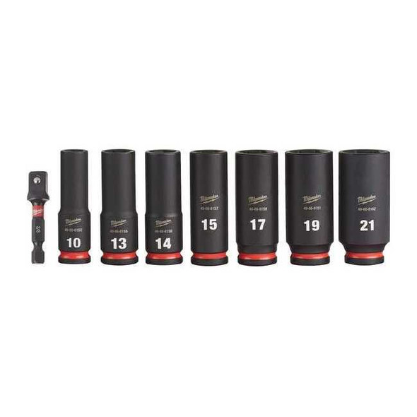 8 pc. SHOCKWAVE Impact Duty 3/8 in. Drive Metric Deep Well 6 Point Socket Set
