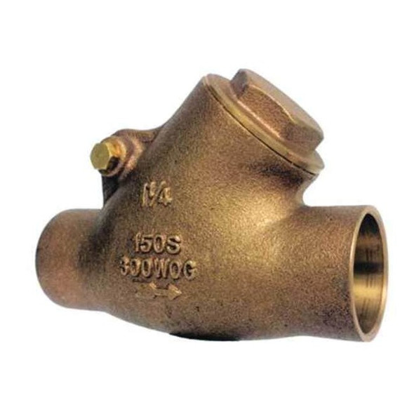 Swing Y Check Valve, 1509Y Series, 2 in, Sweat x Sweat, Bronze Body