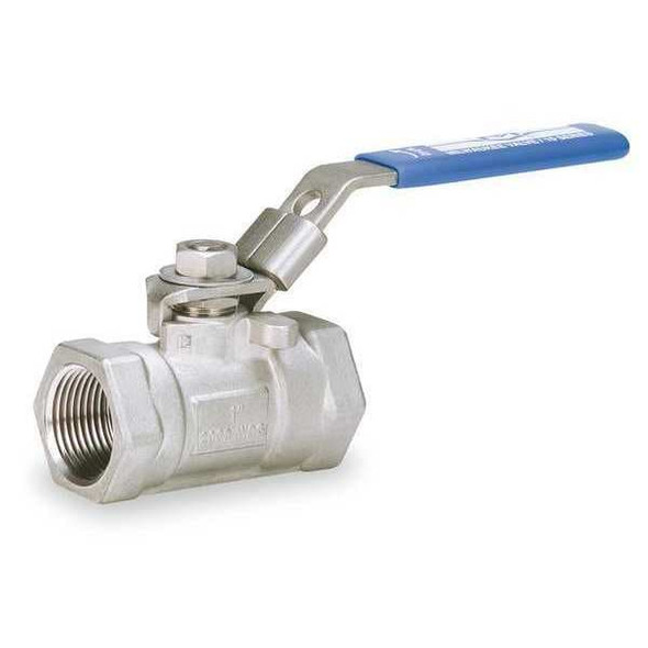 Milwaukee Valve Manual 2-Way Ball Valve,NPT,SS 10SSOD-02-LL 1/2