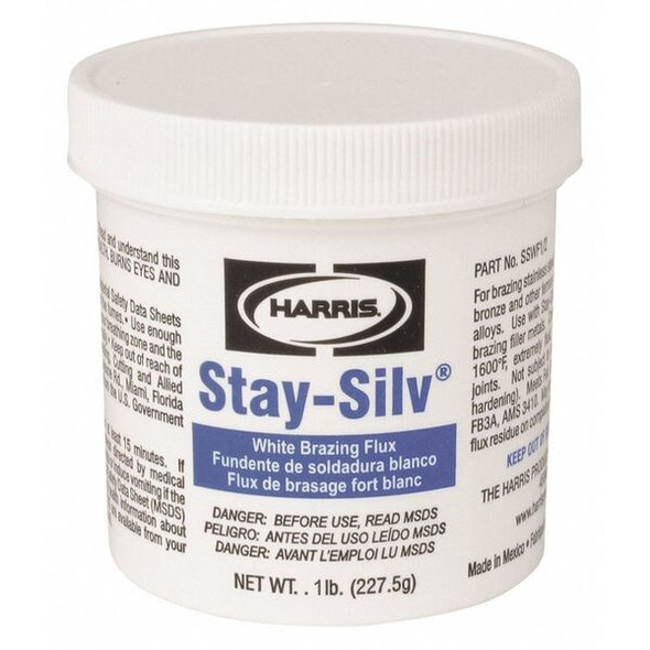 Soldering Flux, Stay-Silv White Brazing Flux, Paste, FB3-A AWS Class, 1 lb. Jar