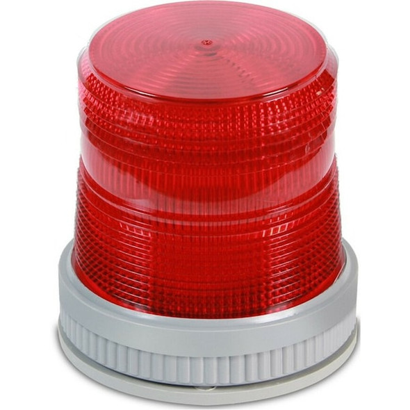 Edwards Signaling Warning Light, Red, LED, 24V DC, 65 FPM, 3 3/4 in Dia., Surface 105XBRMR24D