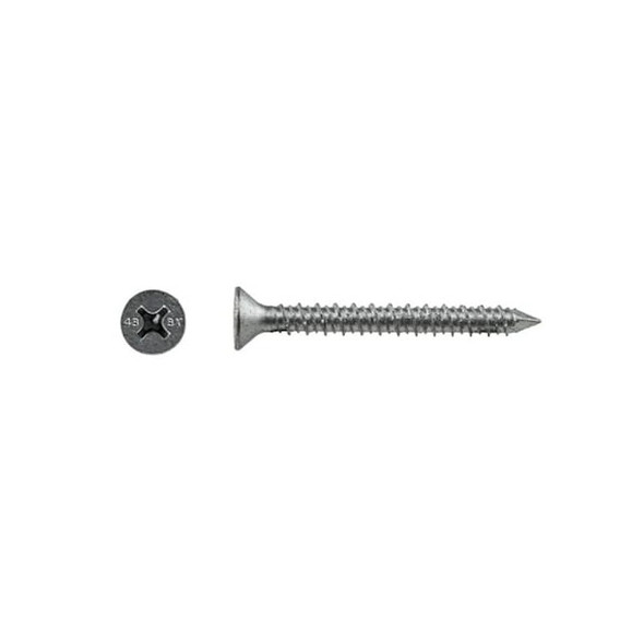 Screw Anchor, 3/16 in Dia., Flat, 2 1/4 in L, Stainless Steel Climaseal, 100 PK