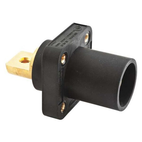 Hubbell Wiring Device-Kellems Receptacle,Black,Male,Bus Bar,400 A HBLMRBBK