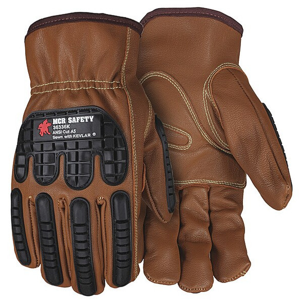 Mcr Safety Leather Gloves,Brown,M,PK12 36336KM Mcr Safety Leather Gloves,Brown,M,PK12 36336KM
