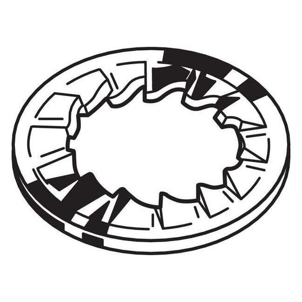 Internal Tooth Lock Washer, For Screw Size M10 Steel, Zinc Plated Finish, 100 PK