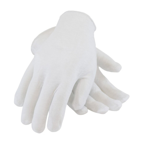 Inspection Gloves, Cotton, 8-1-2" Length, Light, White, Size Men's Jumbo ,12 PK  97-500J