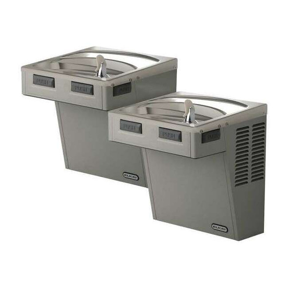 On-Wall Two-Level Drinking Fountain, 2 Level, 18 5/8 in D, 27 in H, 36 1/4 in W