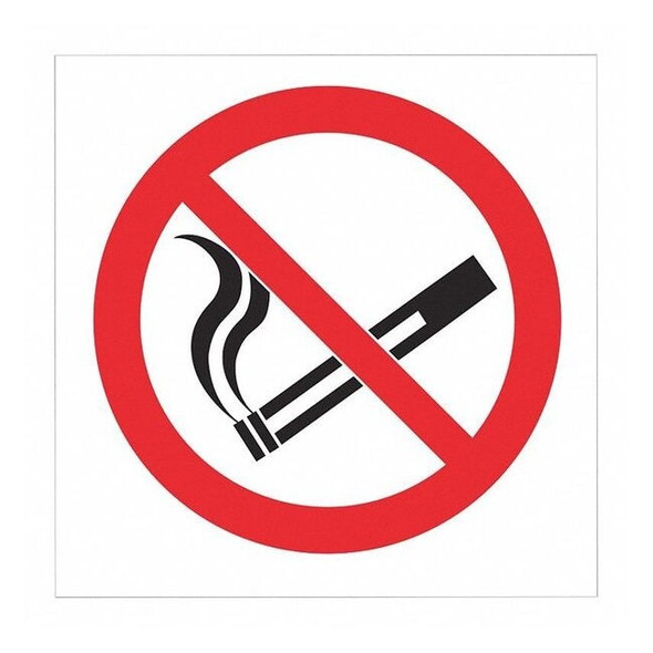 Lyle No Header, NO SMOKING Symbol, 4 in W x 4 in H, Square, Polyester 400024