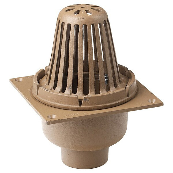 Light Commercial Roof Drain, cast iron, 4", No-Hub