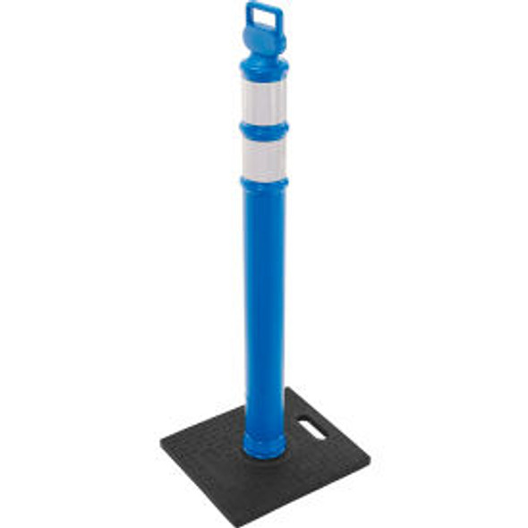 Global Industrial Reflective Delineator Post with Square Base 49""H Blue Global Industrial Reflective Delineator Post with Square Base 49""H Blue